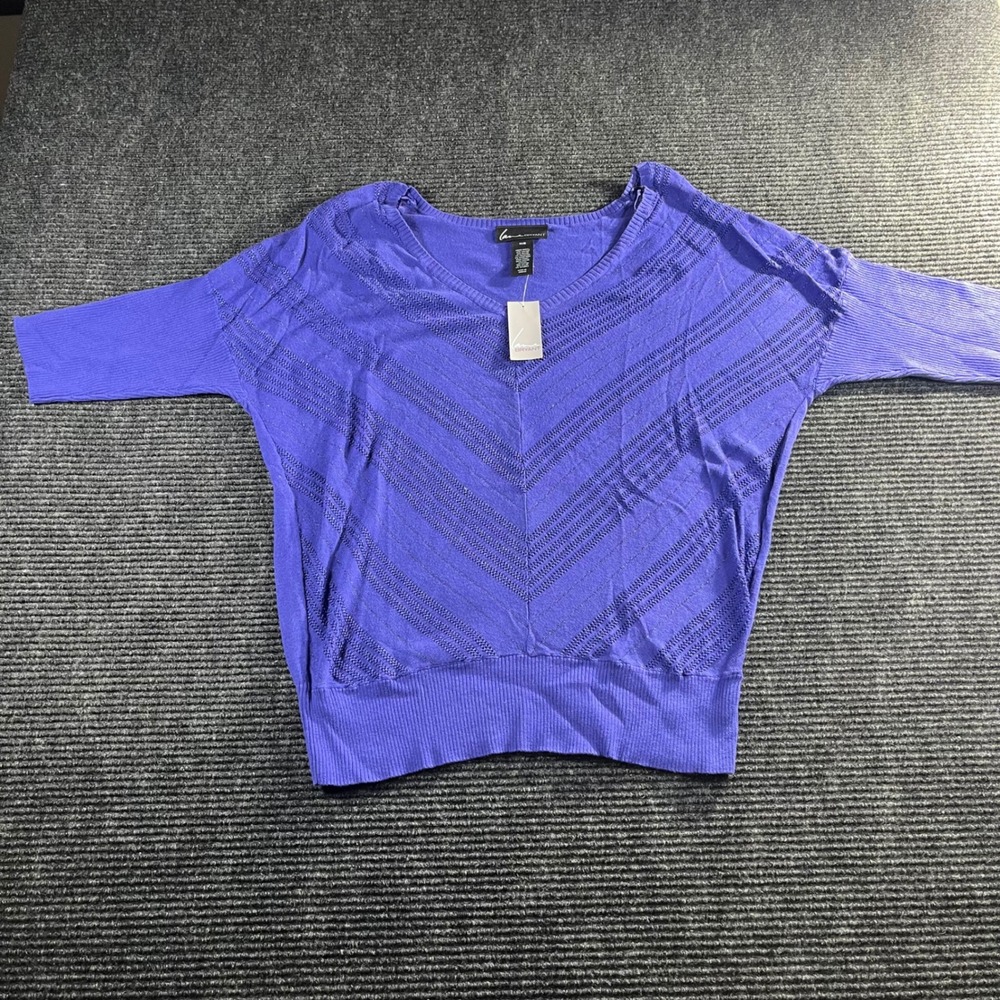 Lane Bryant Purple Chevron Knit V Neck Sweater Plus Size 14/16 NWT
